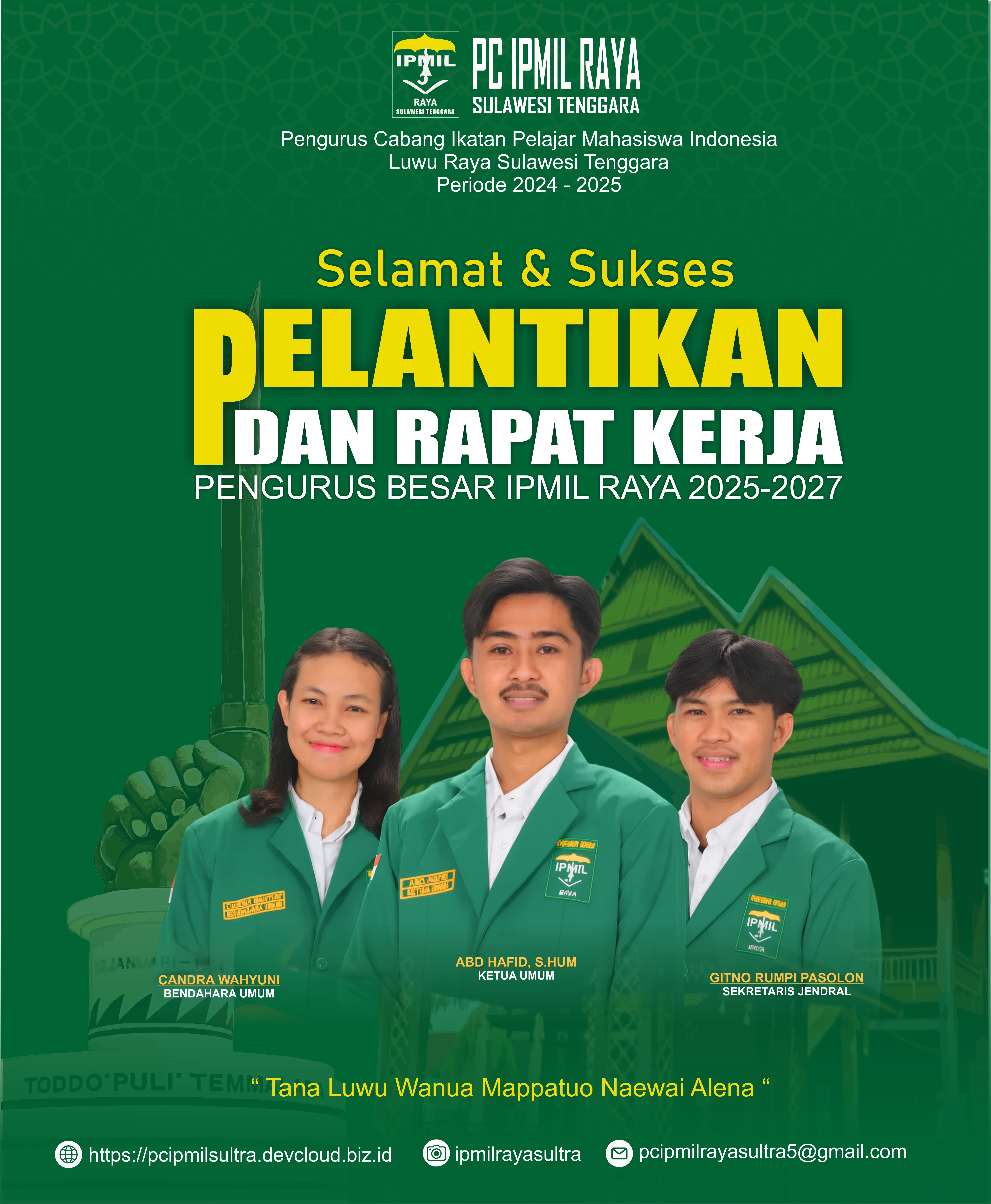 PC IPMIL RAYA Sulawesi Tenggara Ucapkan Selamat dan Sukses atas Pelantikan Pengurus Besar IPMIL RAYA Periode 2025–2027